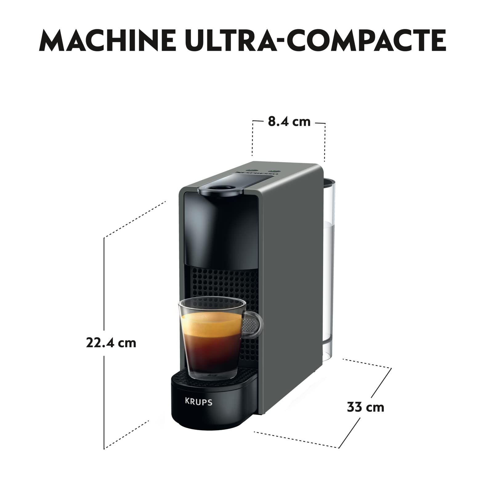Cafetière Essenza Mini Gris Intense, Design Épuré
