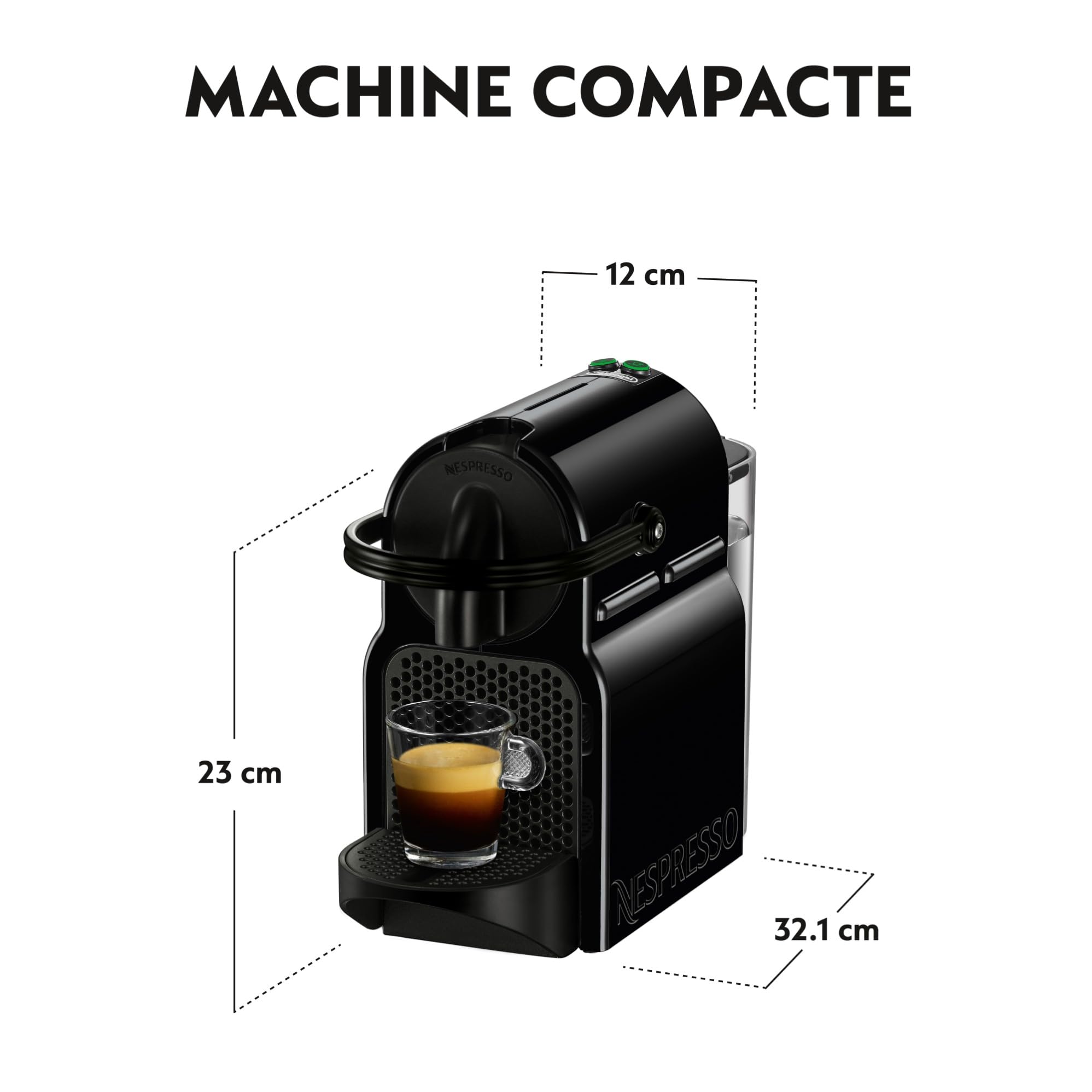 Machine à Café Capsules Compacte Noir 19 Bars