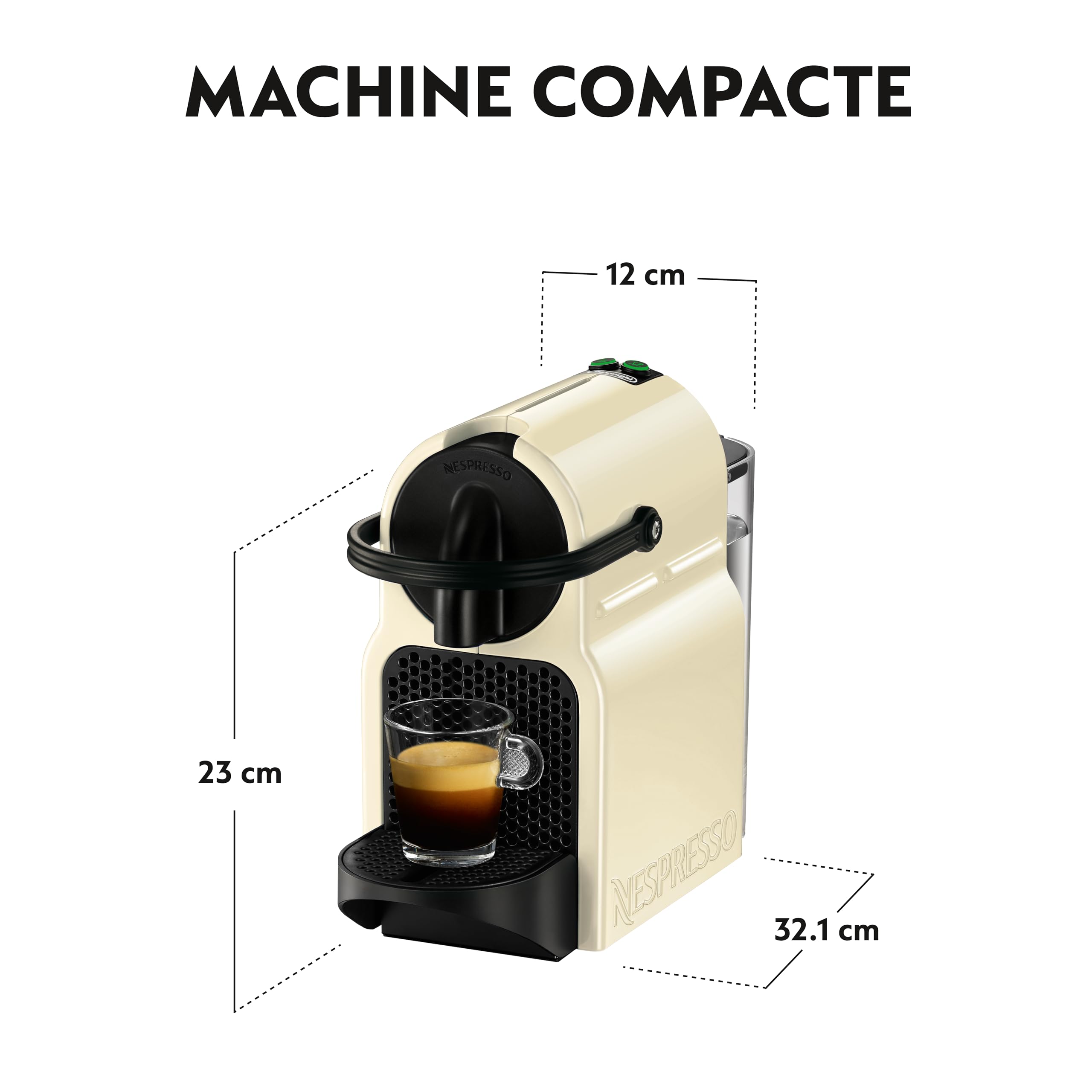 Machine à Café Capsules Compacte Blanc Crème 19 Bars
